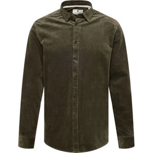 Anerkjendt, Overhemden, Heren, Groen, S, Katoen, Corduroy Overhemd - Regular Fit