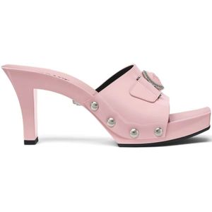 Versace, Schoenen, Dames, Roze, 37 EU, Roze Hoge Hak Sandalen