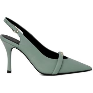 Furla, Schoenen, Dames, Groen, 39 EU, Leer, Groene puntige neus leren pumps