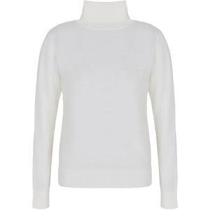 Armani Exchange, Truien, Dames, Wit, XS, Wol, Witte Sweater Dolcevita Zachte Wol