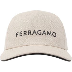 Salvatore Ferragamo, Accessoires, Heren, Beige, ONE Size, Katoen, Baseball cap