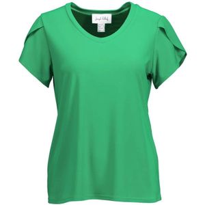 Joseph Ribkoff, Tops, Dames, Groen, L, Elegant Groen V-Hals T-Shirt voor Dames