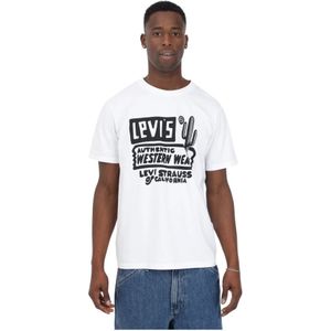 Levi's, Tops, Heren, Wit, L, Katoen, Witte T-shirts en Polos met Western Print