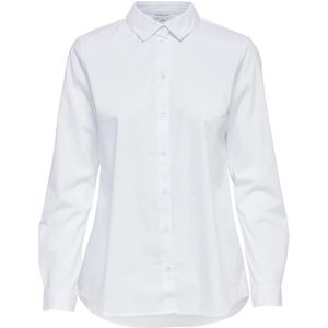 Jacqueline de Yong, Blouses & Shirts, Dames, Wit, M, Dames Witte Lange Mouw Shirt