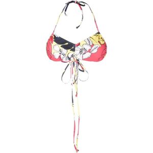 Moschino, Bloemen Bikini Top Rood, Dames, Maat:M