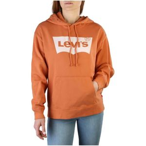 Levi's, Dames Sweatshirt Herfst/Winter Oranje, Dames, Maat:M
