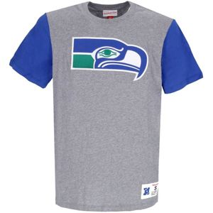 Mitchell & Ness, Tops, Heren, Grijs, M, NFL Kleurblokkerend T-shirt