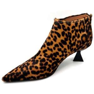 Roberto Festa, Schoenen, Dames, Veelkleurig, 39 EU, Luipaardprint Enkellaars Made in Italy