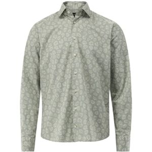 Van Laack, Overhemden, Heren, Groen, XL, Katoen, Sportieve Katoenen Shirt met Bloemenpatronen