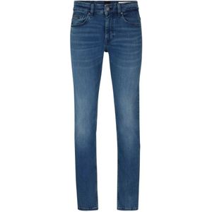 Hugo Boss, Jeans, Heren, Blauw, W32 L32, Katoen, Slim-fit Jeans met Normale Taille