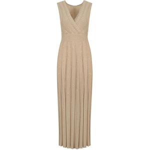 D.Exterior, Kleedjes, Dames, Beige, S, Pailletten, Pailletten Versierde Viscose Maxi Jurk