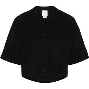 Patou, Blouses & Shirts, Dames, Zwart, M, Katoen, Zwarte Golf Crop Sweater
