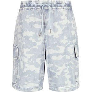 Armani Exchange, Korte broeken, Heren, Veelkleurig, W33, Katoen, Camouflage Denim Katoenen Heren Bermuda Shorts