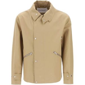 Closed, Waterafstotende Windbreaker Jas Beige, Heren, Maat:S