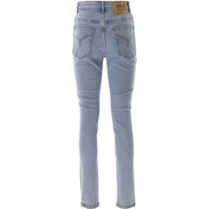 Moschino, Jeans, Dames, Blauw, W30, Katoen, Klassieke Blauwe Stretch Katoen Jeans