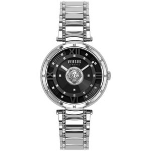 Versus Versace, Accessoires, Dames, Grijs, ONE Size, Elegante Moscova Roestvrijstalen Horloge