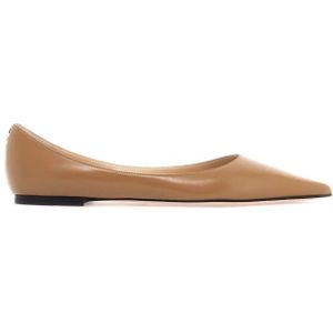 Jimmy Choo, Schoenen, Dames, Beige, 39 EU, Leer, Minimalistische Love Ballerina Flats