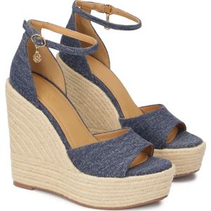 Kazar, Schoenen, Dames, Blauw, 39 EU, Denim, Denim sandalen op anker met band om de enkel