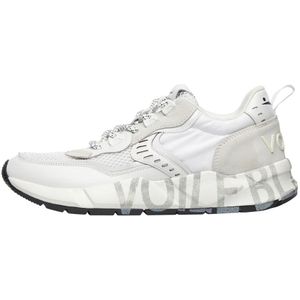 Voile Blanche, Schoenen, Heren, Wit, 43 EU, Nylon, Leather and nylon sneakers Club 01