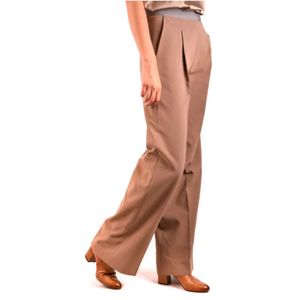 Fabiana Filippi, Broeken, Dames, Beige, M, Broek Pg 74218