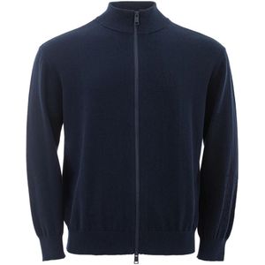 Armani Exchange, Sweatshirts & Hoodies, Heren, Blauw, M, Katoen, Zip-throughs