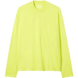 Sunnei, Acid Green Boxy Fit Longsleeve T-Shirt Groen, Heren, Maat:S