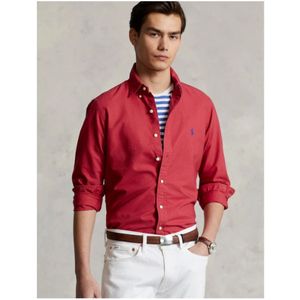 Polo Ralph Lauren, Overhemden, Heren, Rood, L, Katoen, Slim Fit Oxford Overhemd in Sunrise Red