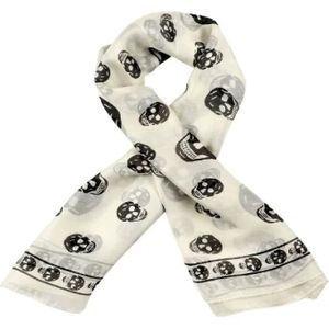 Alexander McQueen Pre-owned, Pre-owned, Dames, Wit, ONE Size, Pre-owned Silk scarves