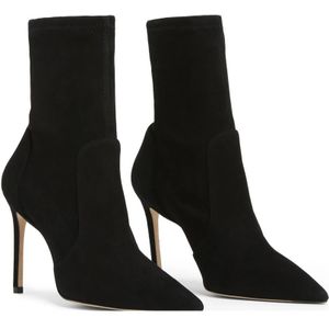 Stuart Weitzman, Schoenen, Dames, Zwart, 40 1/2 EU, Suède, Tijdloze Stretch Bootie