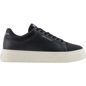 Armani Exchange, Schoenen, Heren, Zwart, 42 EU, Zwarte Sneakers Ronde Neus Rubberen Zool