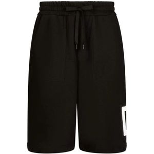 Dolce & Gabbana, Korte broeken, Heren, Zwart, S, Zwarte Bermuda Shorts