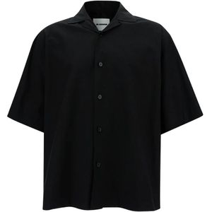 Jil Sander, Overhemden, Heren, Zwart, M, Short Sleeve Shirts