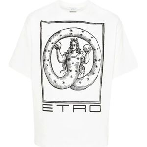 Etro, T-Shirts Wit, Heren, Maat:M