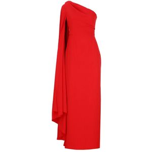 Solace London, Kleedjes, Dames, Rood, M, Rode One Shoulder Asymmetrische Jurk