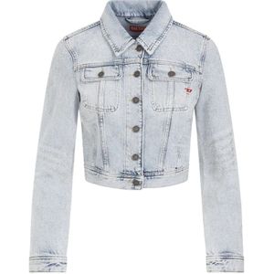 Diesel, Jassen, Dames, Blauw, S, Denim, Blauwe Denim Jack Klassieke Stijl