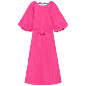 Maliparmi, Kleedjes, Dames, Roze, M, Elegante Taffeta Midi Jurk