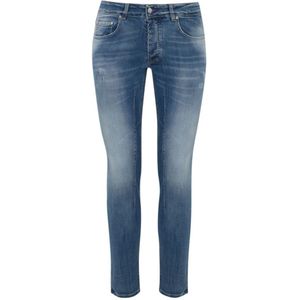 Daniele Alessandrini, Jeans, Heren, Blauw, W29, Denim, Slim Fit Denim Broek