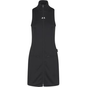 Courrèges, Zwart Interlock Trainingspak Jurk Zwart, Dames, Maat:M