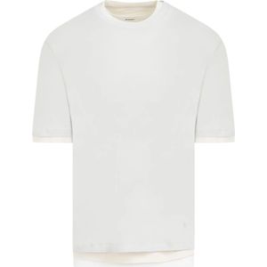 Jil Sander, Tops, Heren, Grijs, M, Katoen, Heren Grijs T-Shirt & Polo Collectie