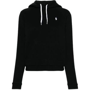 Ralph Lauren, Sweatshirts & Hoodies, Dames, Zwart, XS, Katoen, Polo Pony Geborduurde Hoodie Sweatshirt