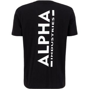 Alpha Industries, Tops, Heren, Zwart, L, Katoen, Zwarte Backprint T-shirt