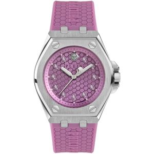 Philipp Plein, Extreme Lady Crystal Horloge Grijs, Dames, Maat:ONE Size
