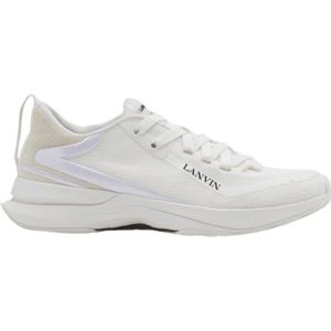 Lanvin, Schoenen, Heren, Wit, 42 EU, Leer, Witte Mesh Runner Lichtgewicht Sneakers