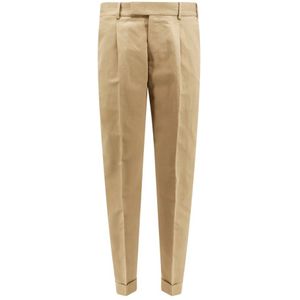 PT Torino, Beige Broek met knopen en rits Beige, Heren, Maat:3XL