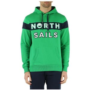 North Sails, Sweatshirts & Hoodies, Heren, Groen, 2Xl, Katoen, Sport