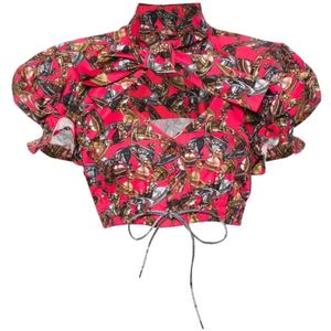 Vivienne Westwood, Blouses & Shirts, Dames, Veelkleurig, S, Katoen, Crazy Orb Print Top