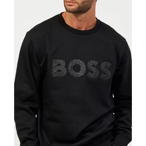 Hugo Boss, Sweatshirts & Hoodies, Heren, Zwart, S, Katoen, Sweaters Zwart