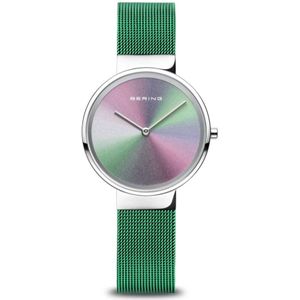 Bering, Accessoires, Dames, Groen, ONE Size, Jubileum Milanaise Horloge Groen Multicolor