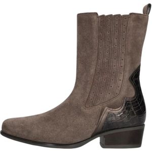 Gabor, Schoenen, Dames, Bruin, 40 1/2 EU, Suède, Beige Suède Western Enkellaarzen