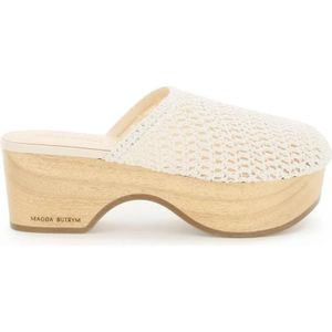 Magda Butrym, Chunky Crovy Chunke Gehaakte Klompen Beige, Dames, Maat:36 EU